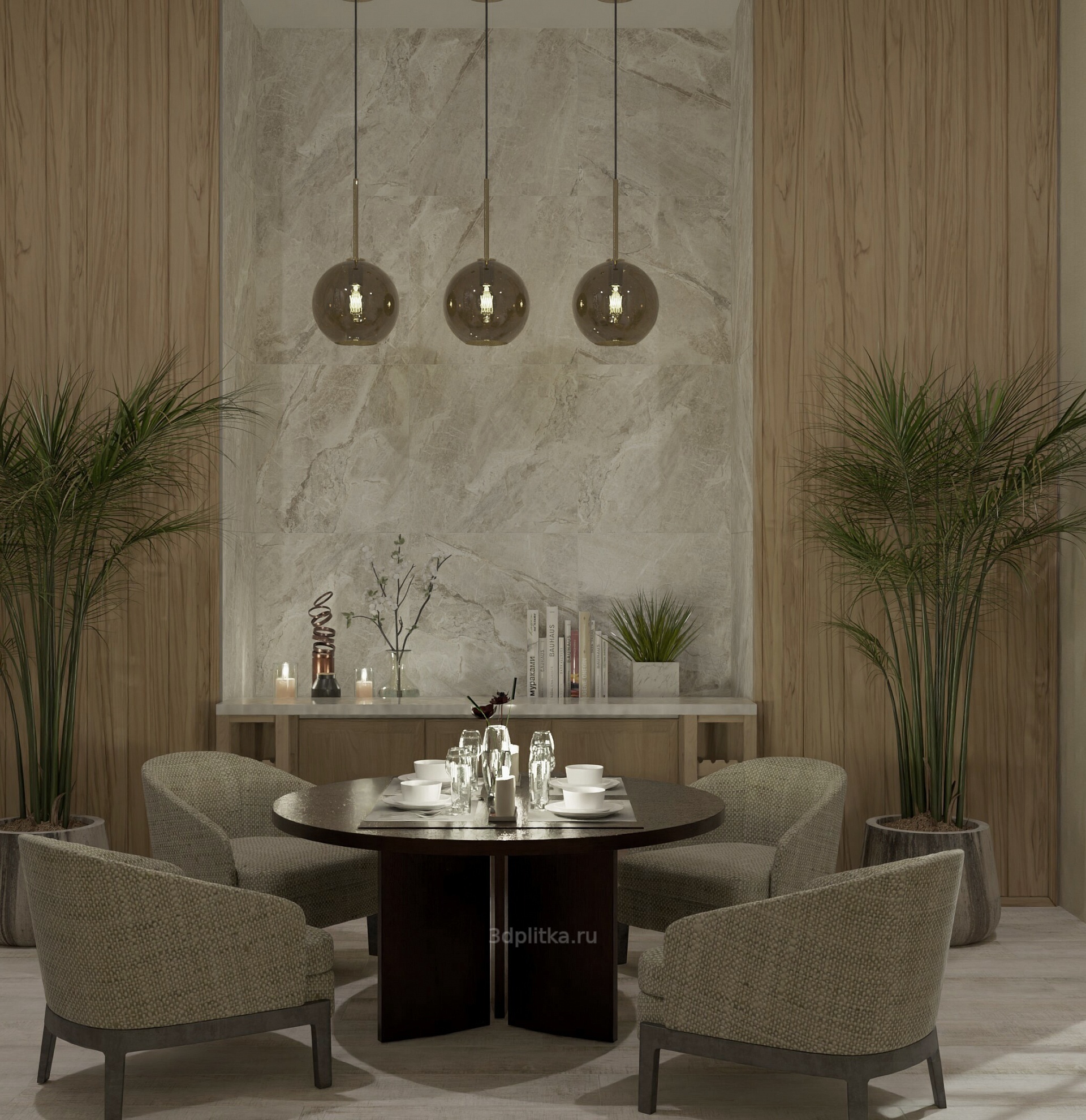 Axima Reims 60x60, керамогранит, Россия, под камень  - фото интерьера 1