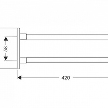 Hansgrohe Axor SteeL 41220800 двойной Хром Полотенцедержатель 42x10 см, Германия - фото 1 - фото 2