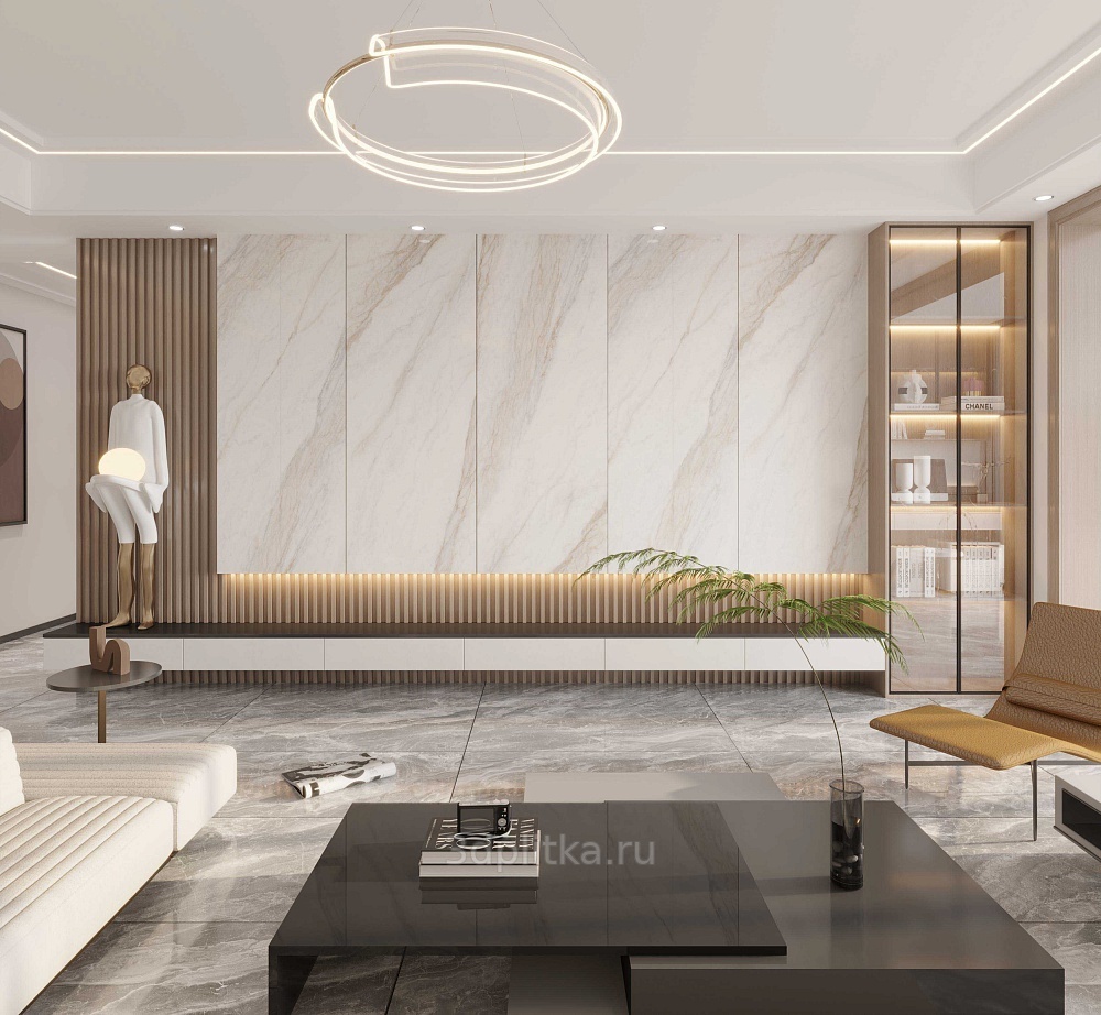 Basconi Home Natalina 120x300 см, керамогранит, Китай, под мрамор - фото интерьера 1