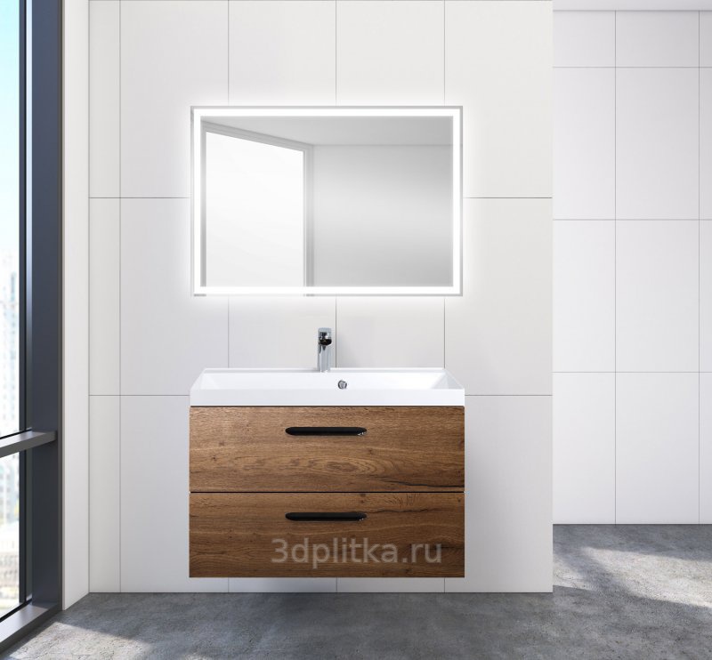 Тумба с раковиной belbagno aurora 80 rovere tabacco