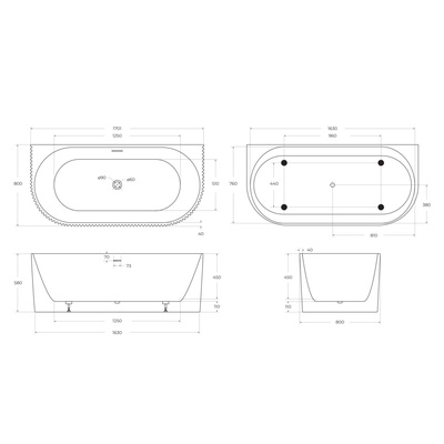 BelBagno BB713-1700-800 На ножках Белый 170х80 акриловая ванна 🏆 купить в  Москве. Цены