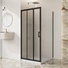 BelBagno Uno Текстурное стекло / Профиль чёрный матовый 100х90