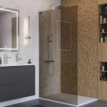 BelBagno Uno L-1-TB-100-BR-Cr Стекло Бронза / Профиль Хром 100х200 Душевая перегородка 100x200 см, Италия - фото 1 - фото 4