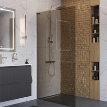 BelBagno Uno L-1-TB-100-BR-Cr Стекло Бронза / Профиль Хром 100х200 Душевая перегородка 100x200 см, Италия - фото 1 - фото 3