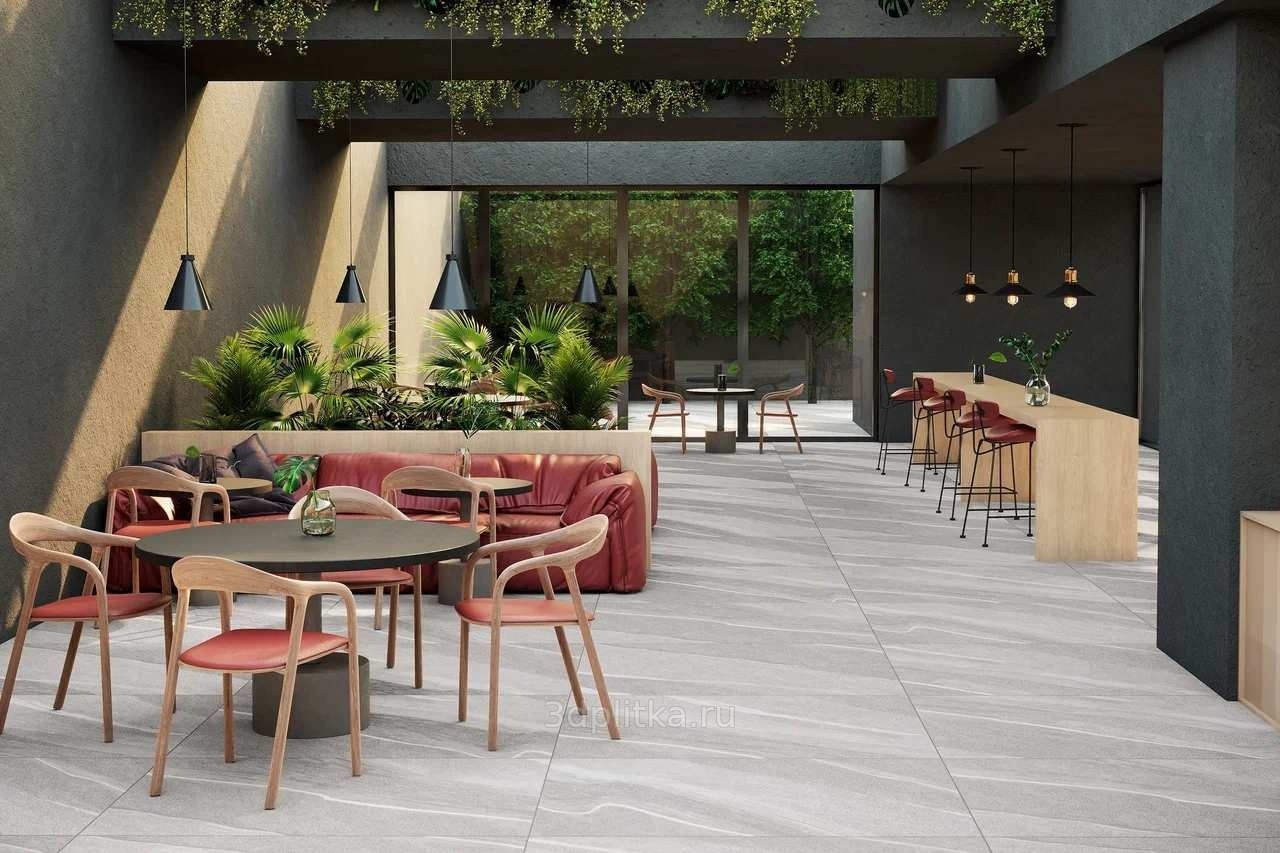 Belleza Nivea 60x120 см, керамогранит, Индия, под камень  - фото интерьера 1