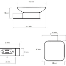 Bemeta Nero 135008020 Черная матовая Мыльница 11,7x10,3x4,2 см, Чехия - фото 1 - фото 2