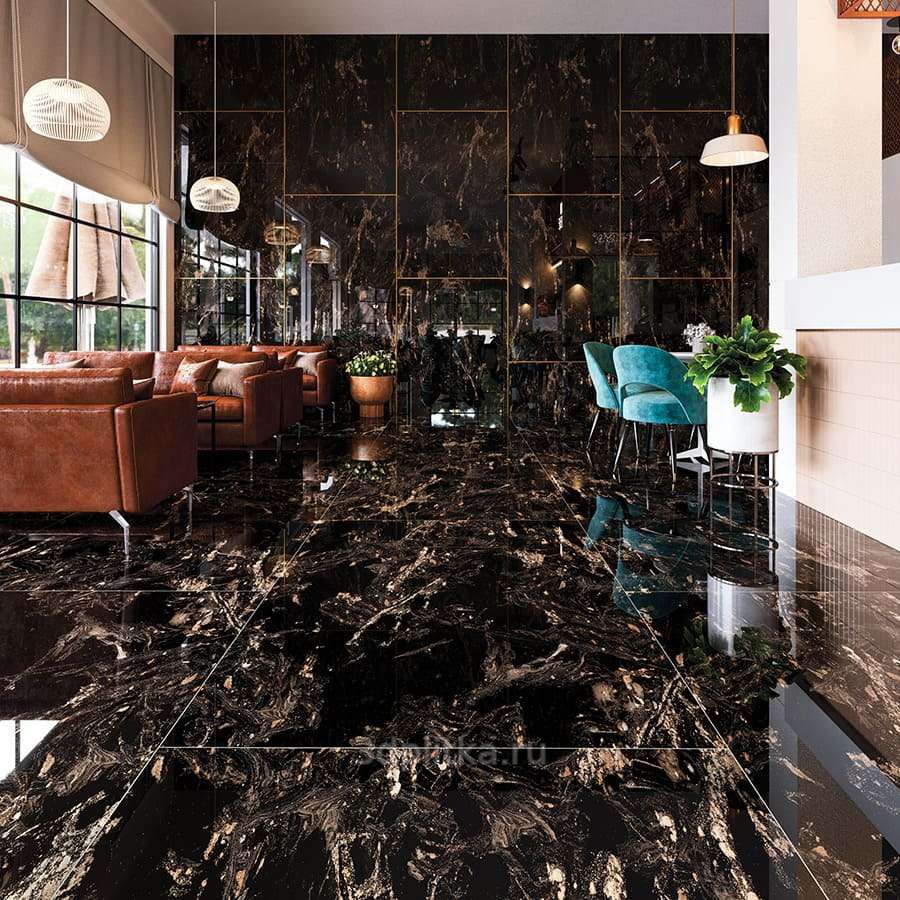 BRIESTA black marble & YONAGI FSセット Magnifique Black Full Lap 60x120 керамогранит от Bien Seramik