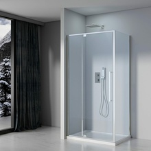 Black&White Stellar Wind S812 CC-900 Прозрачное стекло/Профиль Хром 90х90 Душевой уголок 90x90x195 см, Дания - фото 1 - фото 2