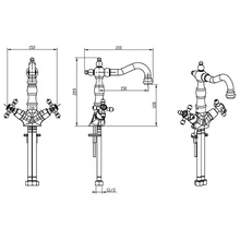 Boheme Camelia 272-Ceramic Для раковины Хром глянцевый Смеситель 21x15,2x20,9 см, для раковины, Италия - фото 1 - фото 4