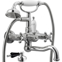 Boheme Crystal 273-BSW Для ванны с душем Хром/Черный (Swarovski) Смеситель 16x21,9x27,3 см, для ванны, Италия - фото 1 - фото 1