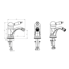 Boheme Crystal 266-BLC Для биде Хром/Черный Смеситель 15,6x6,2x14,5 см, для биде, Италия - фото 1 - фото 2