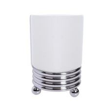 Boheme Hermitage 10391 Для зубных щеток Хром / белый Стакан 8x8x11,5 см, Италия - фото 1 - фото 1