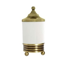 Boheme Hermitage 10334 Для ватных дисков Белый / бронза Стакан 8x8x15 см, Италия - фото 1 - фото 1