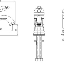 Boheme Medici Ripresa 301-BSW Для раковины Бронза с черным кристаллом Swarovski Смеситель 16,3x6,2x14,5 см, для раковины, Италия - фото 1 - фото 2