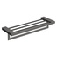 Boheme Qubic 10737-SGM Shine Gun Metal Полка с полотенцедержателем 25x65x15 см, Италия - фото 1