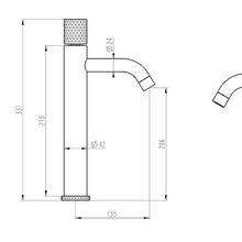 Boheme Stick 122-BRB Для раковины Брашированная бронза Смеситель 16,8x4,5x33,1 см, для раковины, Италия - фото 1 - фото 2