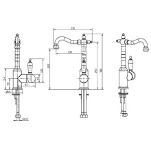 Boheme Tradizionale Nero 242 Для раковины Хром глянцевый/черный Смеситель 21x12,5x30,2 см, для раковины, Италия - фото 1 - фото 3