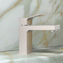 Bossini AKI Z00707.094 Для раковины Никель шлифованный с д/к Смеситель для раковины, Италия - фото 1 - фото 2