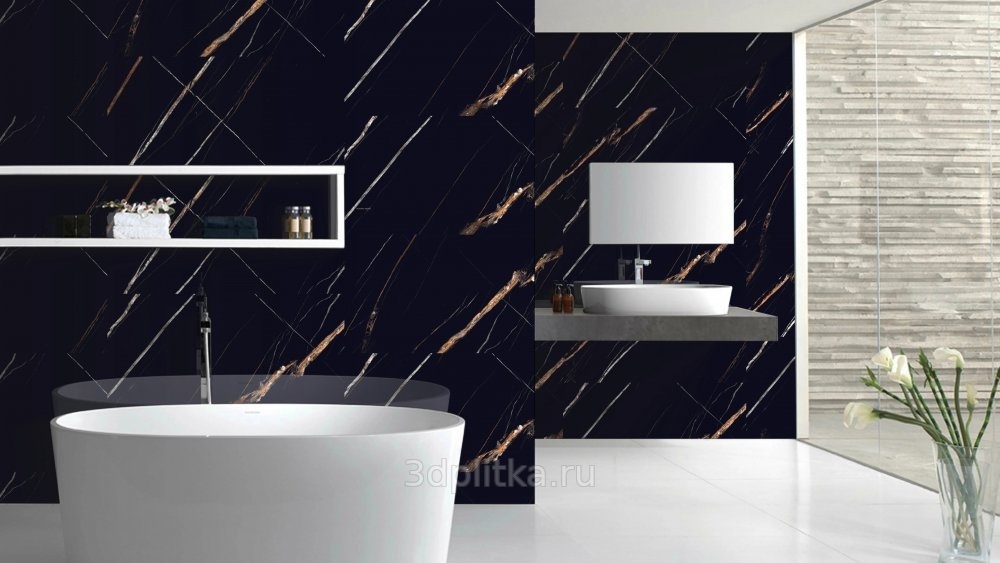 Bris Ceramic Saint Laurent 60x120 см, керамогранит, Индия, под мрамор - фото интерьера 1