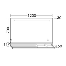 Burgbad Fiumo SFXP120FOT2 Черные, панель белая 120 с подсветкой Зеркало 15x120x70 см, Германия - фото 1 - фото 2