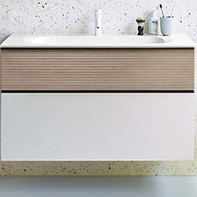 Burgbad Fiumo SFXN102F3956FOT45G0200C0001*1 Eiche Dekor Cashmere / Белая 120 Тумба с раковиной 49x122x61 см, Германия - фото 1 - фото 1