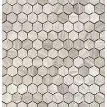 Caramelle Pietrine Hexagonal Travertino Silver MAT hex Мозаика 29,5x30,5 см, Китай, под мозаику - фото 1 - фото 1