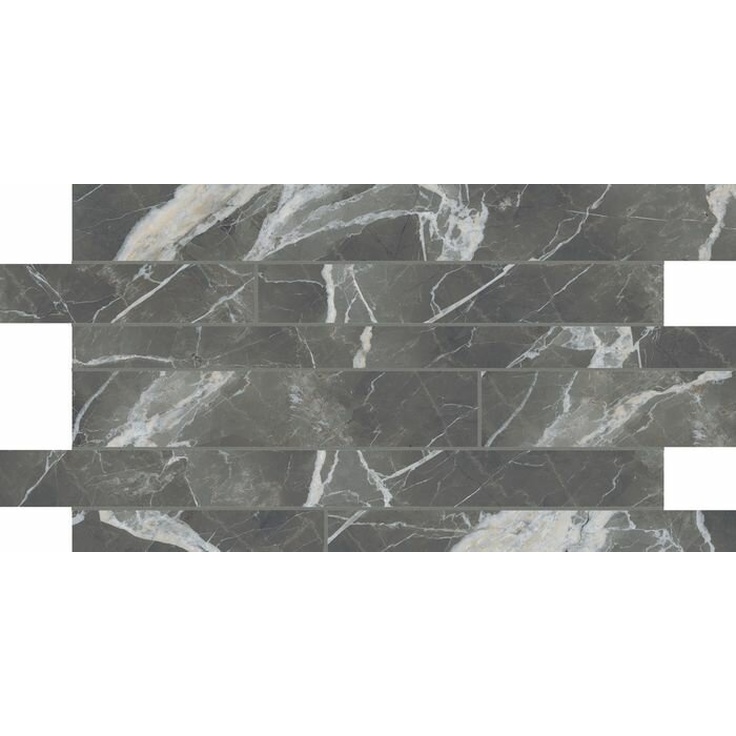Casa Dolce Casa (Florim) Stones and More 2.0 756692 Calacatta Black Smooth Listello Sfalsato Мозаика 30x60 см, Италия, под мозаику - фото 1