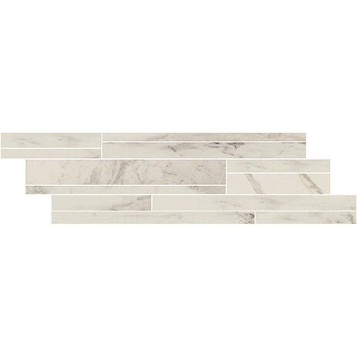 Casa Dolce Casa (Florim) Stones and More 2.0 756710 Calacatta Glossy Listello Sfalsato 3D 15x60 Мозаика 15x60 см, Италия, под камень  - фото 1