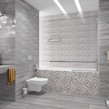 Laparet Envy 20x60, для ванной, керамика, стиль: современный, цвет: серый, Россия, под дерево, матовая - фото интерьера 1 - фото 2