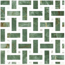 Ceramica Fioranese Marmorea Intensa M58MS2L Weave Emerald Dream Мозаика 30x30 см, Италия, под мозаику - фото 1 - фото 1
