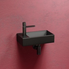 CeramicaNova Element CN6051RMB Черная матовая R 41 Раковина 21,7x40,7x10 см, Италия - фото 1 - 2 CeramicaNova Element CN6051RMB Черная матовая R 41 Раковина 21,7x40,7x10 см, Италия - фото 1 - фото 2