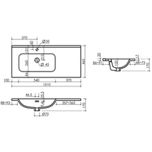 CeramicaNova Element CN7003L Белая глянцевая L 100 Раковина 46,5x101x17 см, Италия - фото 1 - фото 4