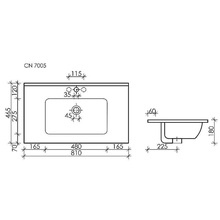 CeramicaNova Element CN7005MB Черная матовая 80 Раковина 46,5x81x18 см, Италия - фото 1 - фото 3