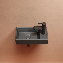 CeramicaNova Element CN6051LMDH L Антрацит тёмный матовый 41 Раковина 21,7x40,7x10 см, Италия - фото 1 - фото 4