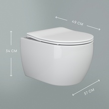 CeramicaNova Fortis CN3001_CN161001_CN121000_CN16-001MB Унитаз подвесной с инсталляцией 49x37x37 см, Италия - фото 1 - фото 4