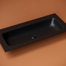 CeramicaNova Grace CN7013MB Чёрный матовый 100 Раковина 45,7x101x13,7 см, Италия - фото 1 - фото 2