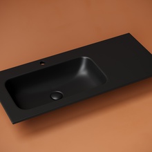 CeramicaNova Grace CN7014MB L Чёрный матовый 100 Раковина 45,7x101x13,7 см, Италия - фото 1 - фото 2