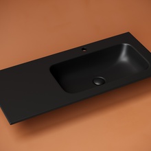 CeramicaNova Grace CN7015MB R Чёрный матовый 100 Раковина 45,7x101x13,7 см, Италия - фото 1 - фото 2