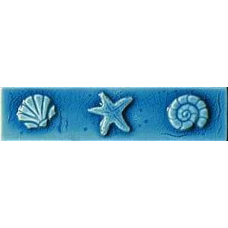 Cerasarda Pitrizza 1031729 Listello Conchiglie Azzurro Mare Бордюр 5x20 см, Италия - фото 1