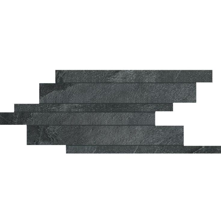 Cerim Ceramiche Natural Stone 753117 Coal Modulo Listello Sfalsato Мозаика 21x40 см, Италия, под мозаику - фото 1