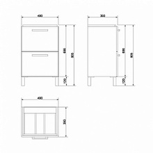 Тумба с раковиной cersanit melar 50