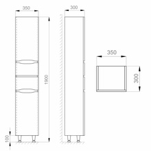Ceruttispa Алессандрия 40 palp Белый R 40 Шкаф-пенал 30x35x190 см, Италия - фото 1 - фото 3
