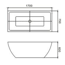 Ceruttispa Montone CT8333 Белая 170x75 Акриловая ванна 170x75x60 см, Италия - фото 1 - фото 3