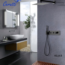 Ceruttispa Velia B CT10399 Чёрный матовый Душевая система Италия - фото 1 - фото 2