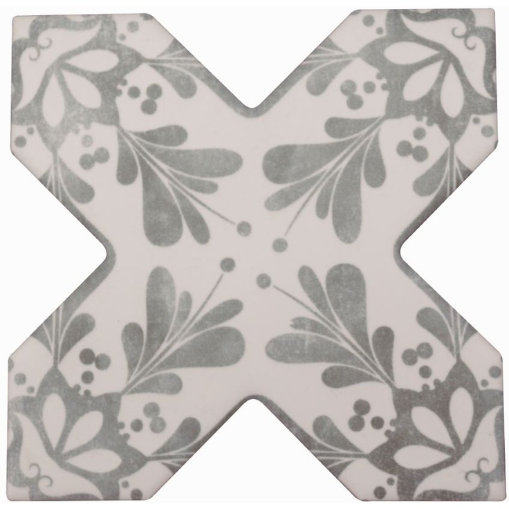 Cevica Becolors Cross Stencil Grey Декор 13,25x13,25 см, Испания, под камень  - фото 1