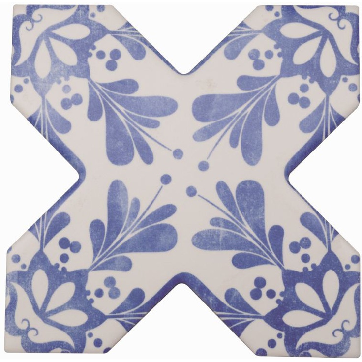 Cevica Becolors Cross Stencil Electric Blue Декор 13,25x13,25 см, Испания, под камень - фото 1 Cevica Becolors Cross Stencil Electric Blue Декор 13,25x13,25 см, Испания, под камень - фото 1