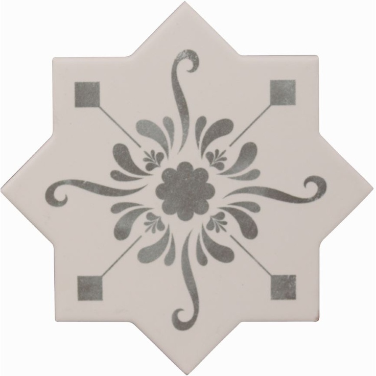 Cevica Becolors Star Stencil Grey Декор 13,25x13,25 см, Испания, под камень  - фото 1