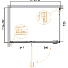 Cezares Bellagio BELLAGIO-AH-1-100/80-C-NERO Прозрачное стекло / Профиль Черный матовый 100х195 Душевой уголок 80,5x98x196,8 см, Италия - фото 1 - фото 3