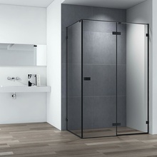 Cezares Bellagio BELLAGIO-AH-1-100/80-C-NERO Прозрачное стекло / Профиль Черный матовый 100х195 Душевой уголок 80,5x98x196,8 см, Италия - фото 1 - фото 2