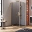 Cezares SLIDER-AH-1-80-100/110-GRIGIO-BORO Стекло серое/Профиль Брашированное золото 80х100/110 Душевой уголок 80x100x195 см, Италия - фото 1